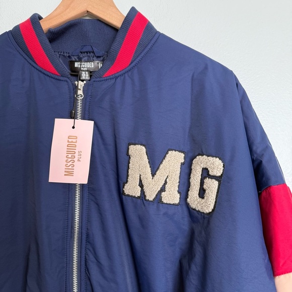 Missguided Plus Boston Varsity Bomber Jacket - Picture 3 of 5